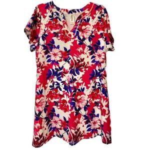 NWOT SWIM TUNIC TOP FOR ALL Women's Plus Size 16 Longer Length ShortSleeve